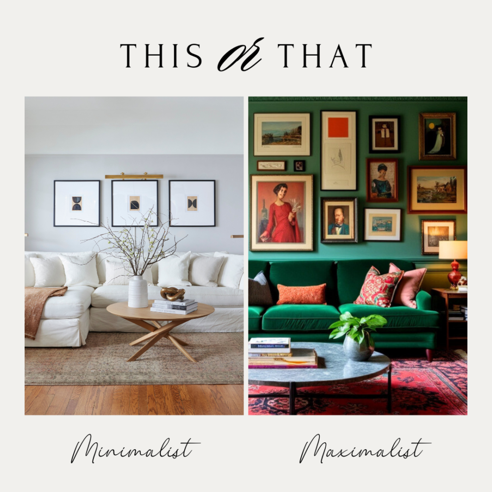 Minimalism vs maximalism lifestyle comparison